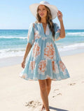 Blue & Orange Floral Dress